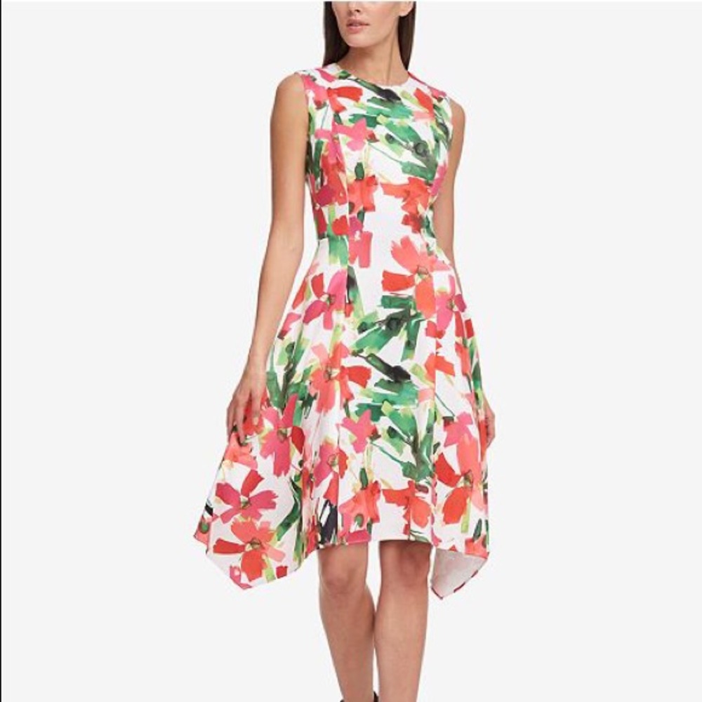 DKNY Floral A-Line Dress, Size 14